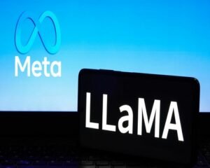 A laptop featuring the iconic word "llama" as inspired by Meta's Llama 2.