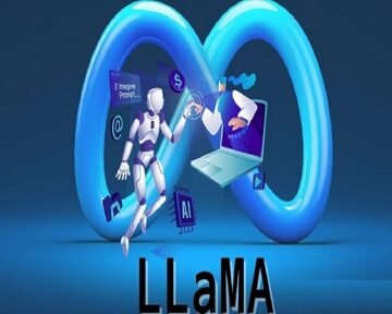 The logo for Meta's Llama 2 is shown on a blue background.